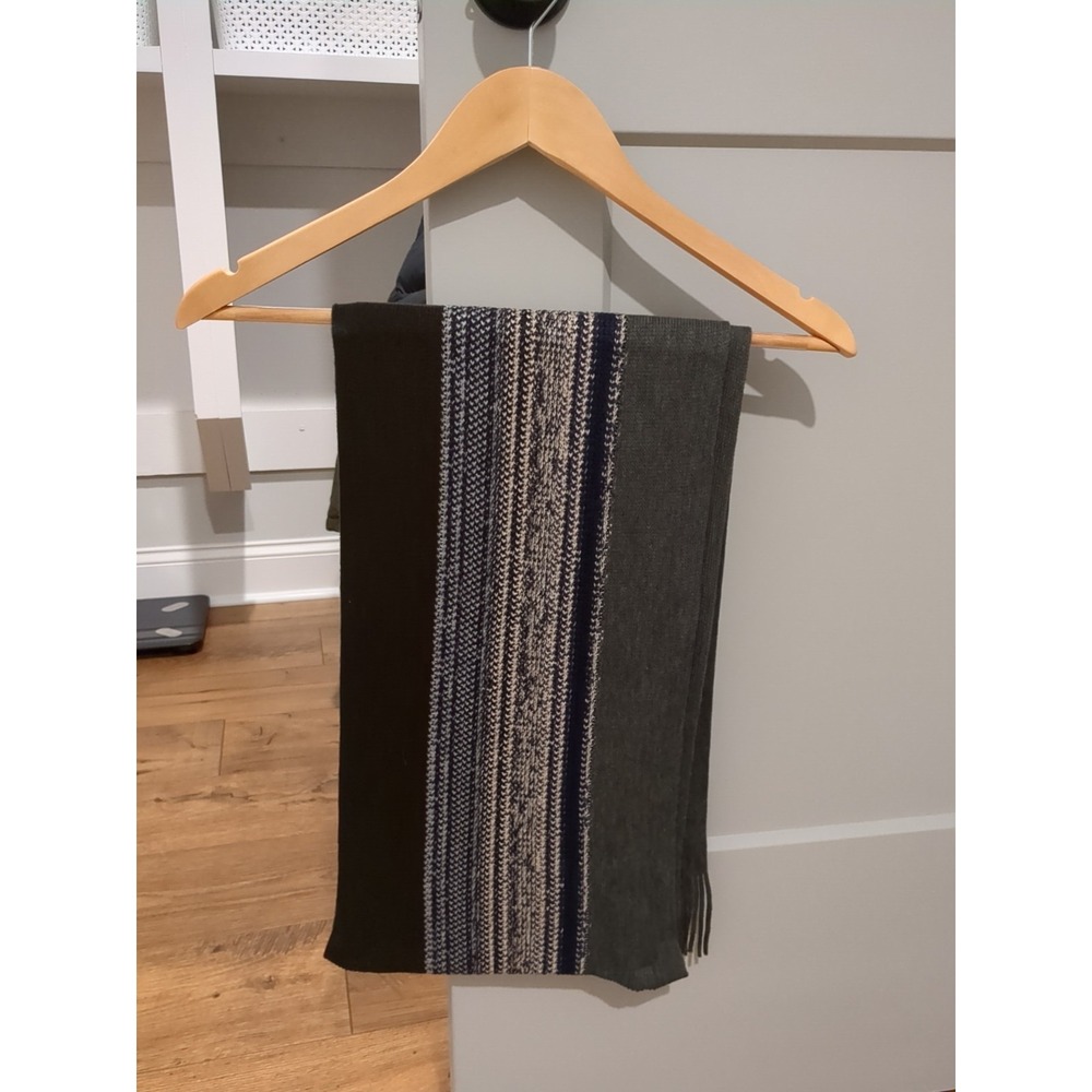 NWT Men's Johnston‎ & Murphy Brown/Blue Stripe  Knit Scarf